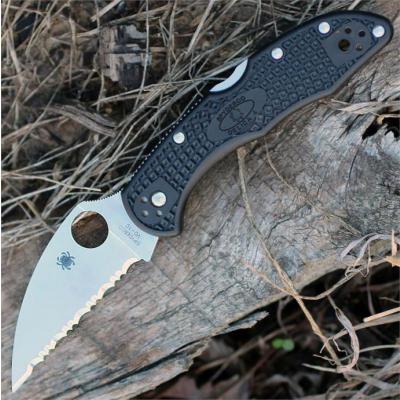 Couteau Spyderco Delica 4 Lightweight Wharncliffe Lame Acier VG-10 Manche FRN Made In Japan SC11FSWCBK - Free Shipping