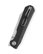 BTKMK20A — Couteau Pliant Bestechman Curvee Liner Lock Lame Acier AEB-L Two-Tone Manche Plaquettes G10 Noir Front Flipper Thumb Stud Livraison Gratuite