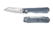 BTKMK20C — Couteau Pliant Bestechman Curvee Liner Lock Lame Acier AEB-L Two-Tone Manche Plaquettes G10 Bleu Front Flipper Thumb Stud Livraison Gratuite