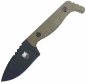 CBTKPSODG CobraTec Small Kingpin Od Green | Couteau à Lame Fixe | Drop Point D2 | Manche G-10 Kydex Sheath - Livraison Gratuite
