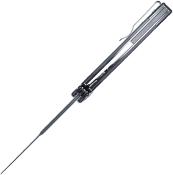 CBTSTBLBKBK — Couteau Cobratec Knives Stiletto Button Lock Lame Acier VG-10 Stiletto Noire Mitres Inoxydables Manche G10 Noir Livraison Gratuite
