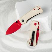 CIVC19068S7 Couteau CIVIVI Baby Banter Red/Ivory Lame Nitro-V IKBS - Livraison Gratuite