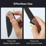 CIVC240403  CIVIVI Voidflare | Couteau Lame Drop Point Acier 14C28N Black | Manche G10 Copper Foil Linerlock - Livraison Gratuite