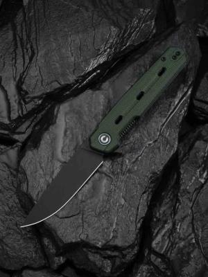 CIVC25015A2 Civivi Navo Green – Couteau Pliant Lame Acier Nitro-V Green Manche Micarta, Roulements Ceramique – Livraison Gratuite