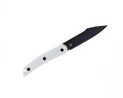 CMBFB01B Couteau CMB Made Knives Kisame White Lame Black 14C28N Etui Cuir - Livraison Gratuite