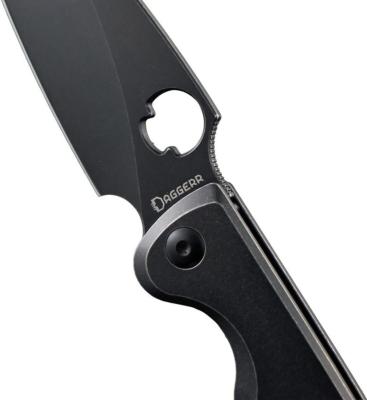 DGRF22FBBN Couteau DAGGERR Zhalo Lame Acier D2 Black DLC Manche Stainless Black Framelock - Livraison Gratuite