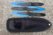 CN211536BL Set de 6 Couteaux de Lancer Rite Edge Lame Inox Finition Bleu/Noir Étui Nylon -  Livraison Gratuite