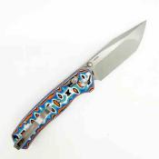 DTK4508MBO Couteau Pliant Dreamtech D4 | Lame Tanto Acier 14C28N | Manche Micarta Blue/Orange Axis Lock - Livraison Gratuite