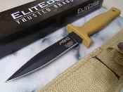 Lot de 3 EE20097DT Dague Elitedge Desert Tan | Lame Double Edge Acier 420C | Manche FRN - Housse nylon - Livraison Gratuite - 