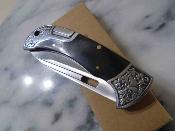 ER2028GY Elk Ridge - Couteau de Poche Manche Pakkawood Lame Acier 3Cr13 Reverse Tanto Back Lock - Livraison Gratuite