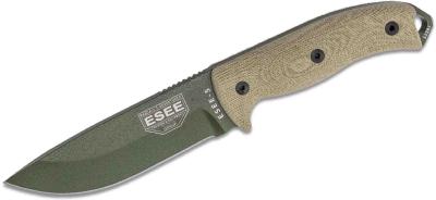 ES5POD0017 Couteau de Survie ESEE Model 5 Green 3D Lame Acier 1095 Made USA - Livraison Gratuite