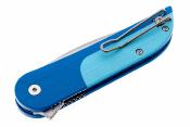 FKCDF021 Couteau Finch Devil’s Finger Blue Echo Lame Acier 14C28N Satin Stonewash Manche G10 Linerlock – Livraison Gratuite
