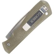 G4123 GERBER Mansfield Couteau Lame Acier D2 Satin Manche Micarta Green Slip Joint - Livraison Gratuite