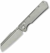 GEO2506A GEO Knife Noxiz – Couteau pliant Lame Acier M390 Sheepsfoot Manche Titane Gris Axis Lock - Livraison Gratuite