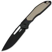 J1963BDE CJRB Cutlery Droma – Manche Alu Noir & G10 Désert, lame Drop Point AR-RPM9 finition noir - Livraison Gratuite