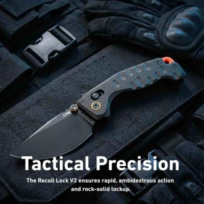 J1970BBK Couteau CJRB Doubletap | Lame Drop Point Acier D2 | Manche Black G10 Recoil Lock V2 - Livraison Gratuite