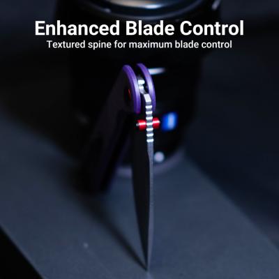 J1975PU — Couteau CJRB Latitude Lame Acier AR-RPM9 Drop Point Stonewash Manche G10 Violet Top Linerlock Flipper - Livraison Gratuite