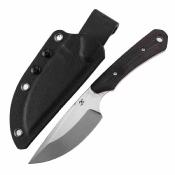 KG006A2 Kansept Flank | Couteau Fixe Lame Acier D2 Stonewashed | Manche G10 Noir & Rouge Etui Kydex - Livraison Gratuite