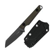 KI1079A2 Kizer Phasmids – Couteau Fixe Compact | Lame Sheepsfoot AEB-L Noire | Manche Richlite Chocolate Glacier | Étui Kydex - Livraison Gratuite