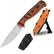 KI1098A1 Couteau Kizer Evenki 2 1097A1 - Lame Drop Point Acier AEB-L - Manche G10 Orange - Housse Kydex - Livraison Gratuite