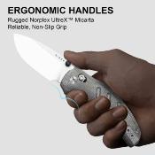 KI348829CDA2  Kizer C01C 2.9 CD – Couteau Lame Acier Elmax Drop Point Manche Micarta Black Clutch Lock Thumb Stud Clip – Livraison Gratuite