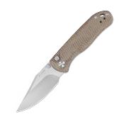 KIV36192CC1 Couteau Kizer Drop Bear 2 Lame Acier Nitro-V - Manche Micarta Naturel - Sécurité Button Lock - Livraison Gratuite