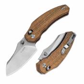 KIV3672A2 Couteau Kizer Bulldog | Lame Sheepsfoot Acier Nitro-V Satin | Manche Mkuruti Wood Clutch Lock - Livraison Gratuite