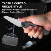 KIV3725A2 Couteau Kizer Skinner Reverse Tanto Lame Acier Nitro-V Manche Micarta Sécurité Liner Lock - Livraison Gratuite