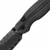 KIV3781BDA3 Kizer Phoca CD – Couteau pliant Button Liner Lock Lame Acier Damas Manche Black Micarta - Livraison Gratuite