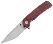 KKNJ147SRDT Couteau Pliant Klaken Virex Pro Tanto Lame Acier 14C28N Manche Micarta Rouge Linerlock Flipper - Livraison Gratuite