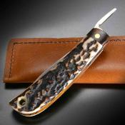 KOT422514 Couteau de Poche Artisanal Kotoh Made in Japan | Lame Acier D2 | Slipjoint & Manche Bois de Cerf - Livraison Gratuite