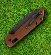 KS2051RBRZBW Kershaw Mini Iridium Reverse Tanto - Couteau Lame Acier D2 Black Manche Aluminium Bronze DuraLock - Livraison Gratuite