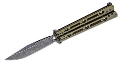 KS5150ODBW Couteau Kershaw Lucha vert Balisong Butterfly Lame Acier 14C28N Blackwash KVT Made USA - Livraison Gratuite