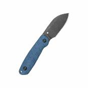 KUB455C Kubey Microburst Blue – Couteau Fixe Lame Acier 14C28N Blackwash Manche Micarta Bleu Housse Kydex  – Livraison Gratuite