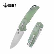 KUB465B Couteau Kubey Freki | Lame Acier 14C28N Satin Drop Point | Manche G10 Jade | Crossbar Lock | Livraison Gratuite