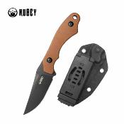 KUB468D Kubey TLB II - Couteau Fixe EDC Lame Acier 14C28N Blk Manche Micarta Brun Étui Kydex Tek-Lok - Livraison Gratuite