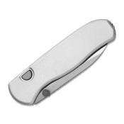 KI3619BDA4 Couteau Kizer Drop Bear Zero | Lame Ultra Drop Point Acier M390 Satin | Manche Light Gray Aluminum Button Liner Lock - Livraison Gratuite