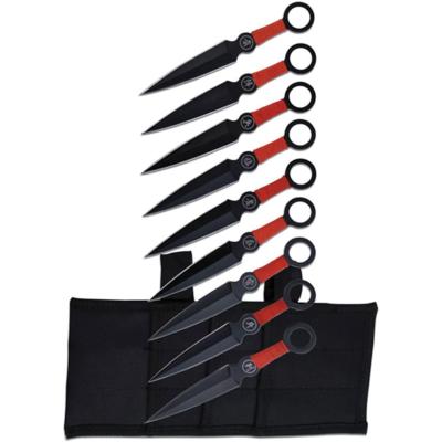 M4504 Set de 9 Couteaux de Lancer Perfect Point Throwing Knife Set Lames Acier Inox Etui Nylon - Livraison Gratuite