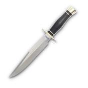 MR723 - Couteau Poignard Marbles - Lame Acier D2 - Manche Micarta Noir - Garde et Pommeau en Laiton - Étui en Cuir - Livraison Gratuite