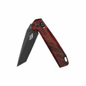 OKNRUBATOBKRD Couteau Oknife Rubato | Lame Tanto Acier 154CM Black Stonewash | Manche Red G10 G-Mascus Rail Lock - Livraison Gratuite