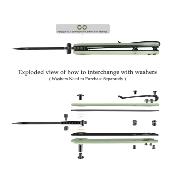 QS130V2G2 Couteau QSP Penguin V2 Lame Sheepfoot Acier D2 Manche G10 Jade Sécurité Liner Lock  - Livraison Gratuite