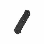 QS148C2 – QSP Knife Grebe T Black – Couteau Pliant Lame Tanto Acier 14C28N Manche G-10 Black ButtonLock - Livraison Gratuite