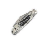 RR2575  Couteau Rough Ryder Whittler Clip Point Acier 440 Manche Black Stag-Bone Slip Joint - Livraison Gratuite