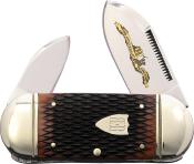 RR2631 Couteau Rough Ryder 30th Anniversary Small Sunfish Spear Point Lame Acier 440 Manche Os Marron - Livraison Gratuite