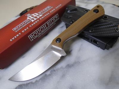 RR2709 Rough Ryder Skinner Brown G10 – Lame Upswept Acier 440 Manche G10 Brun Étui Kydex - Livraison Gratuite