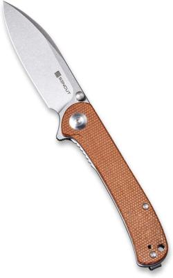 SA03D Couteau SENCUT Scepter Brown Micarta Lame Acier 9Cr18MOB - Livraison Gratuite