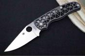 SC266ALP Couteau SPYDERCO Edgerati Lame Acier CPM S30V Satin Manche Alu Gray Compression Lock USA - Livraison Gratuite