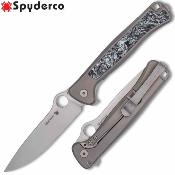 SC271TIP Couteau Spyderco Slym Drop Point Acier M390 Manche Titane Sécurité R.I.L. Italy - Livraison Gratuite