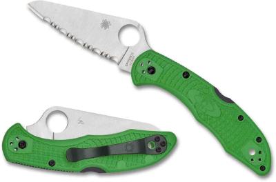 SC88FSGR2 Couteau Spyderco Salt 2 Green Lame LC200N Delica 4 Japan - Livraison Gratuite