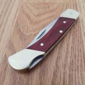 SCHLB3 Schrade Uncle Henry LB3 – Couteau Pliant Lockback | Lame Clip Point Inox | Manche Bois de Rose & Mitres Nickel - Livraison Gratuite